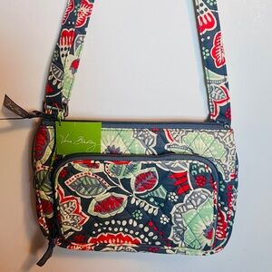Vera Bradley Quilted Crossbody Bag - Red, Green, Cream